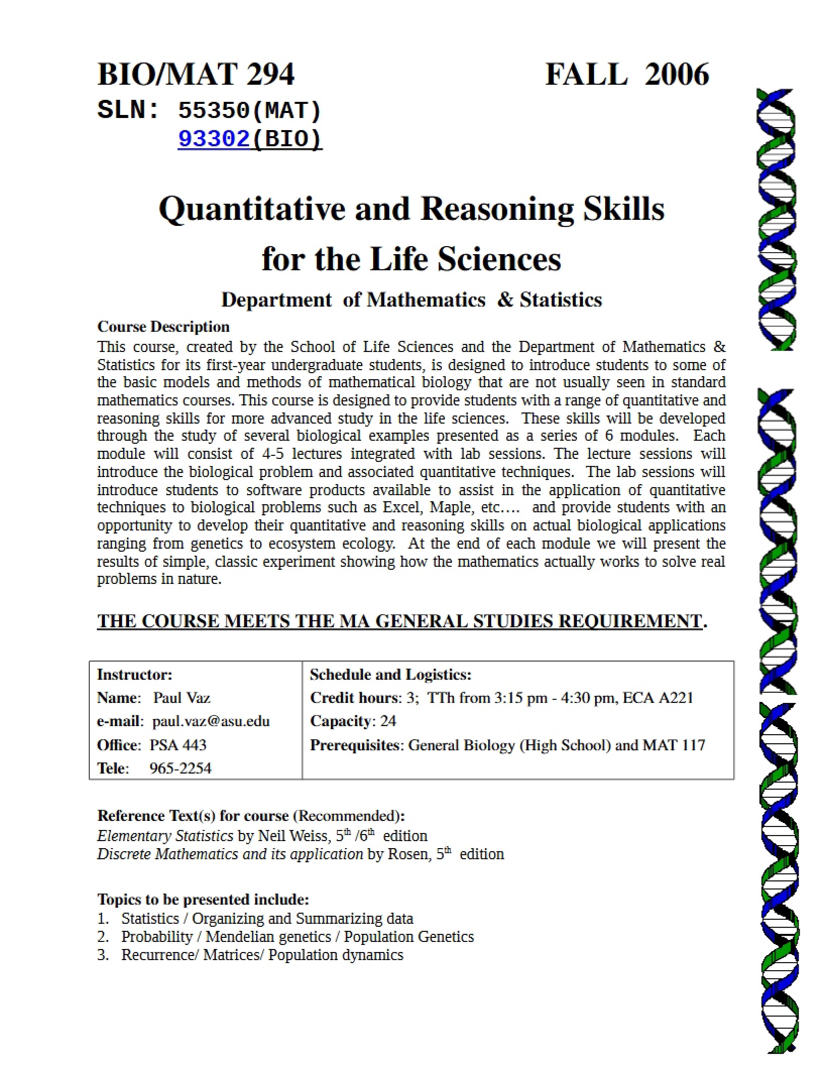 Syllabus for Problem Solving Seminar