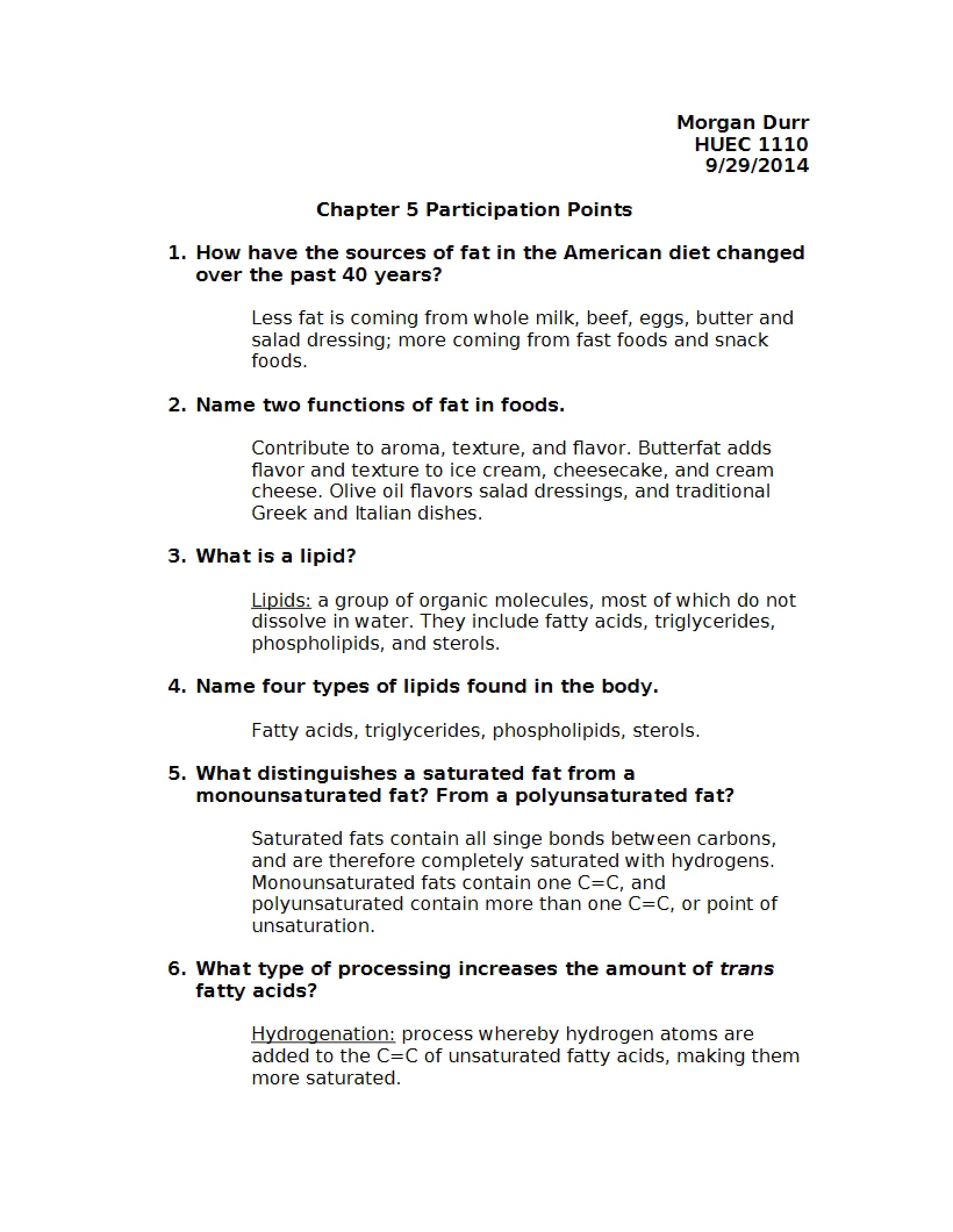Chapter 5 Participation Points
