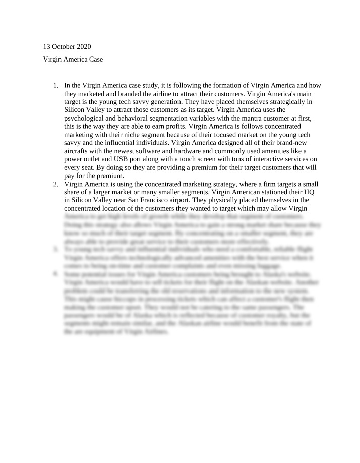 Case Study - Virgin America Marketing Strategies to Attract
