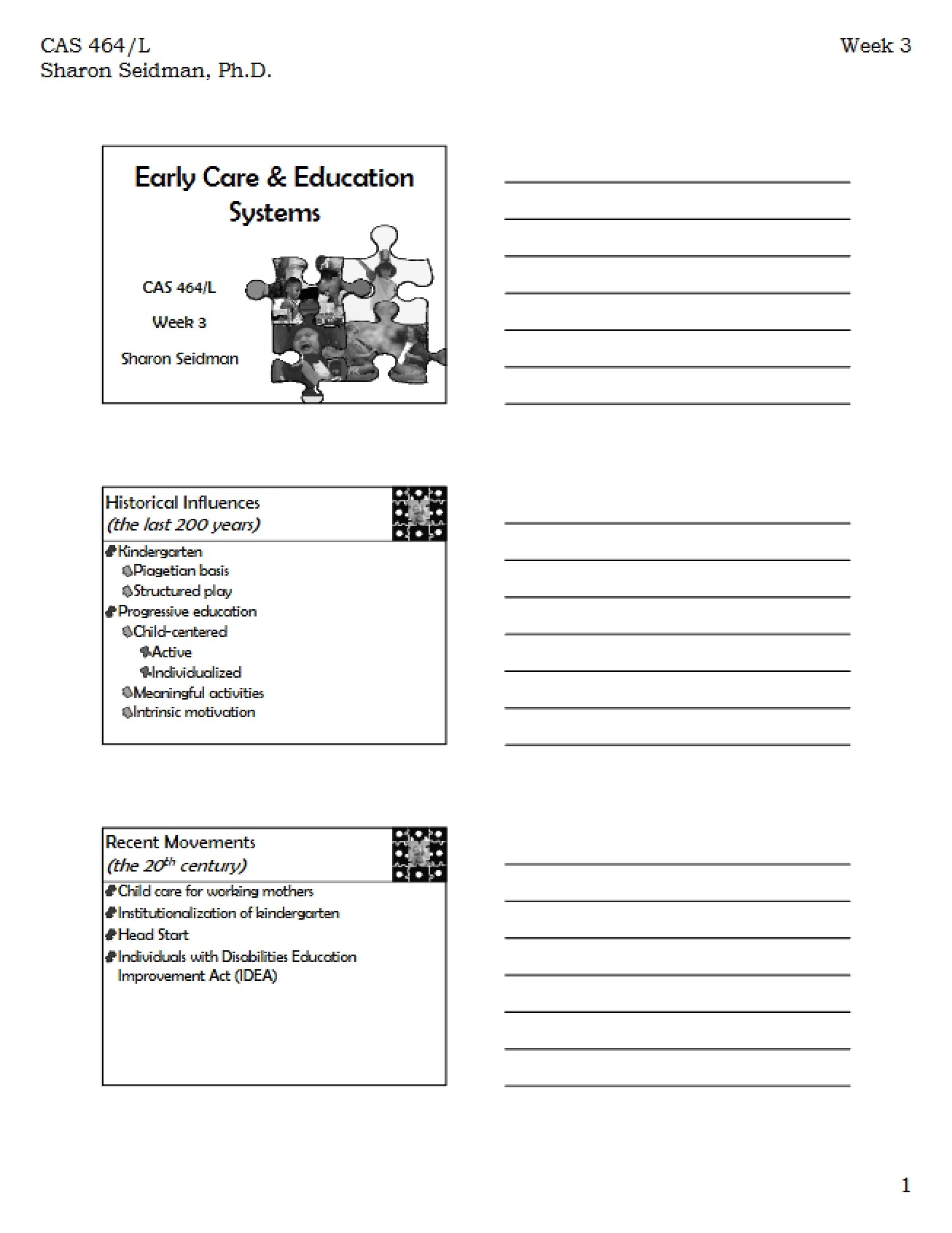 Systems of Early Care and Education