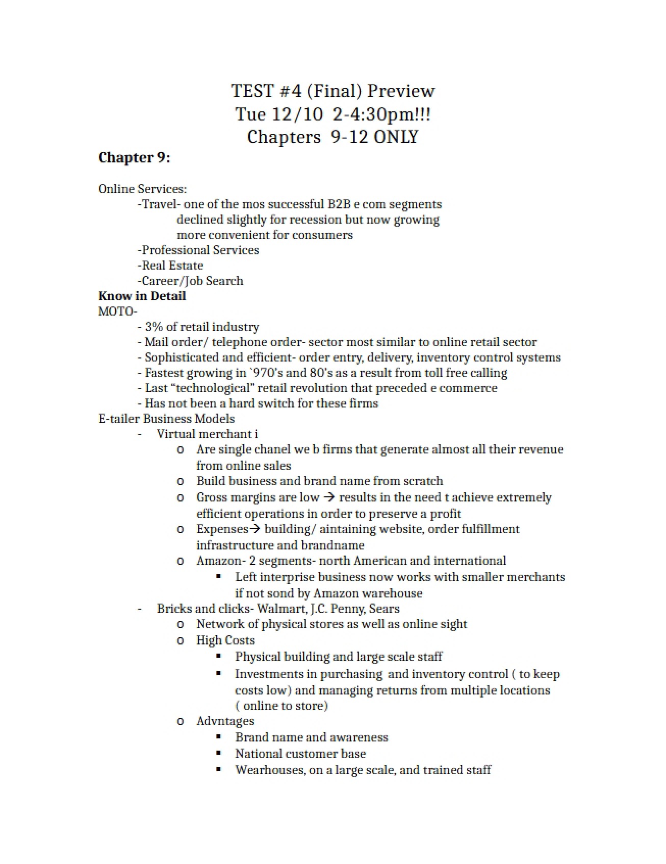 Review for the Fourth Nutrition Test