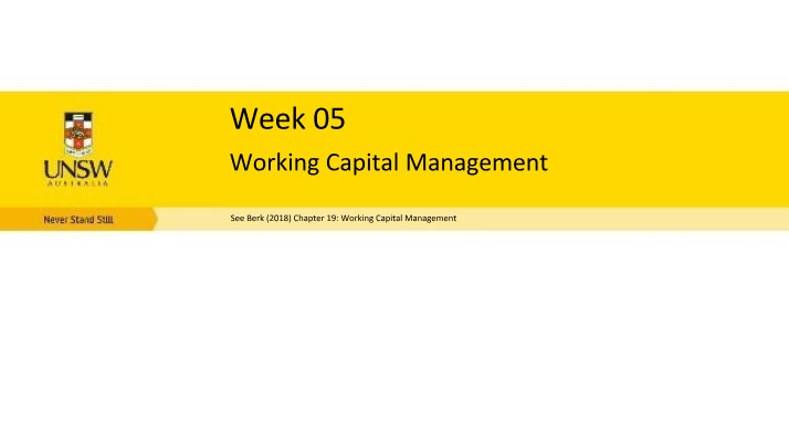 Working Capital Management - Receivables and Trade Credit
