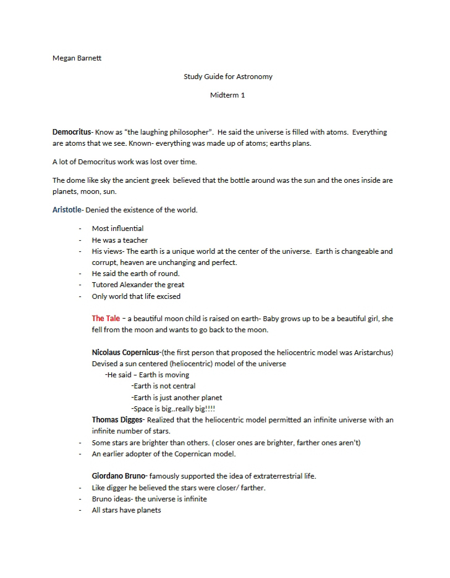 Astronomy Preparation Guide