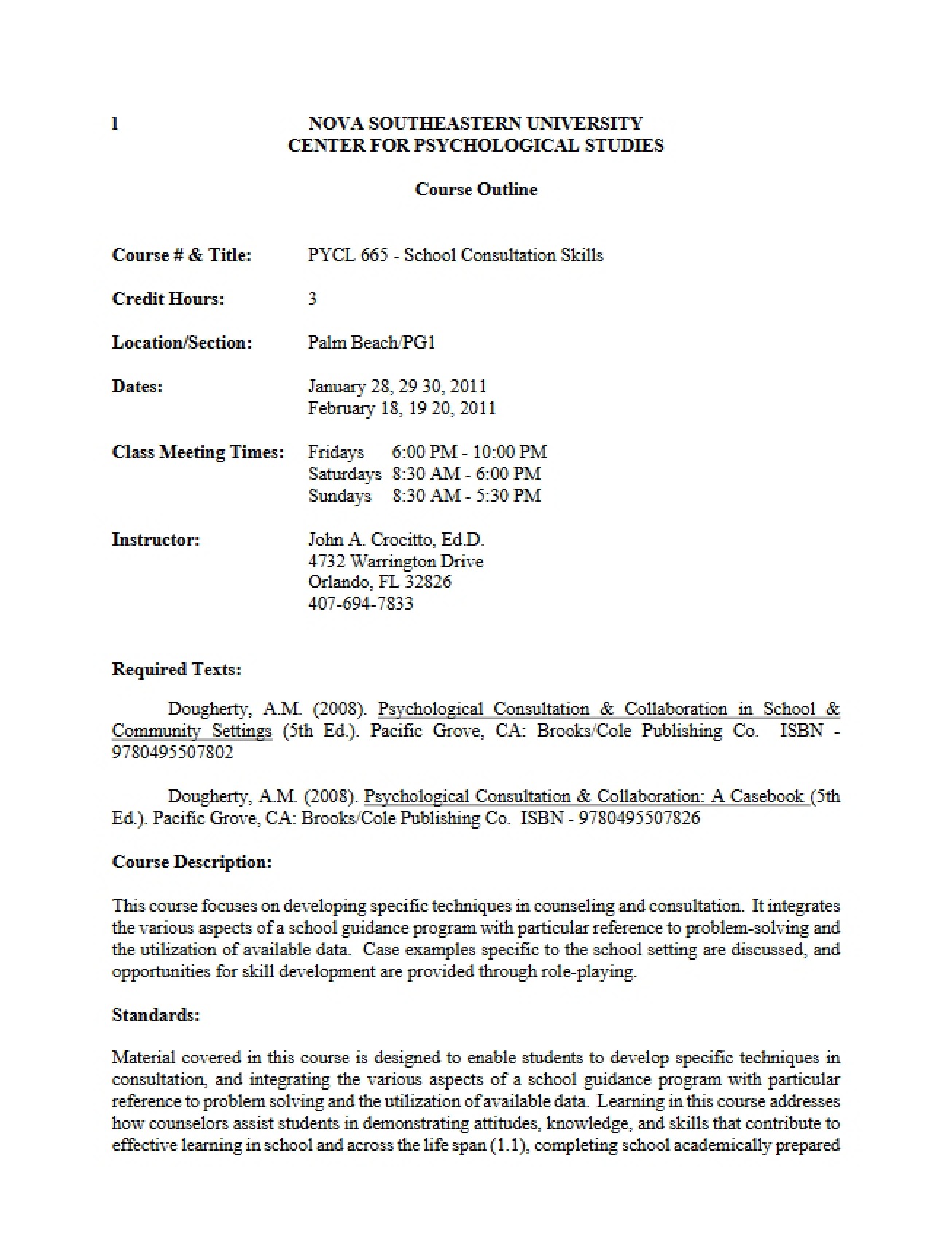 Consultation Skills Course Plan