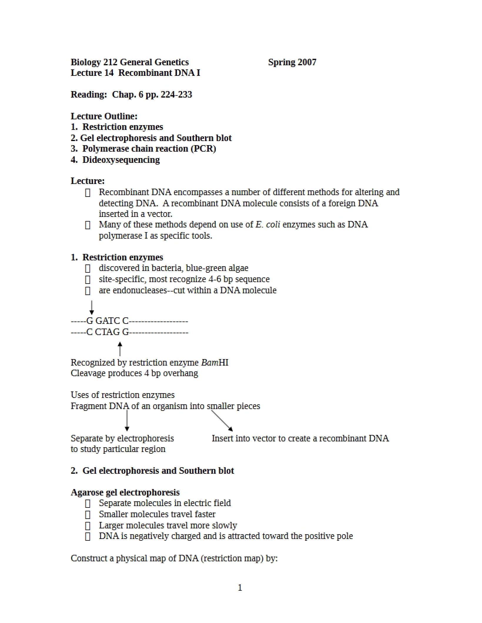 Part 1 Recombinant DNA