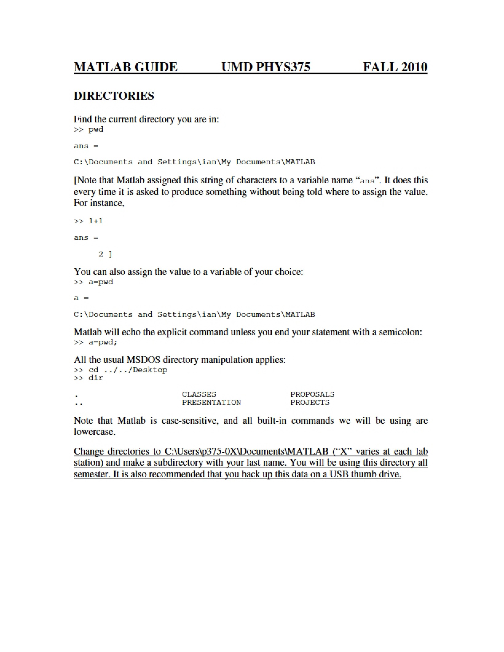 Guide for MATLAB