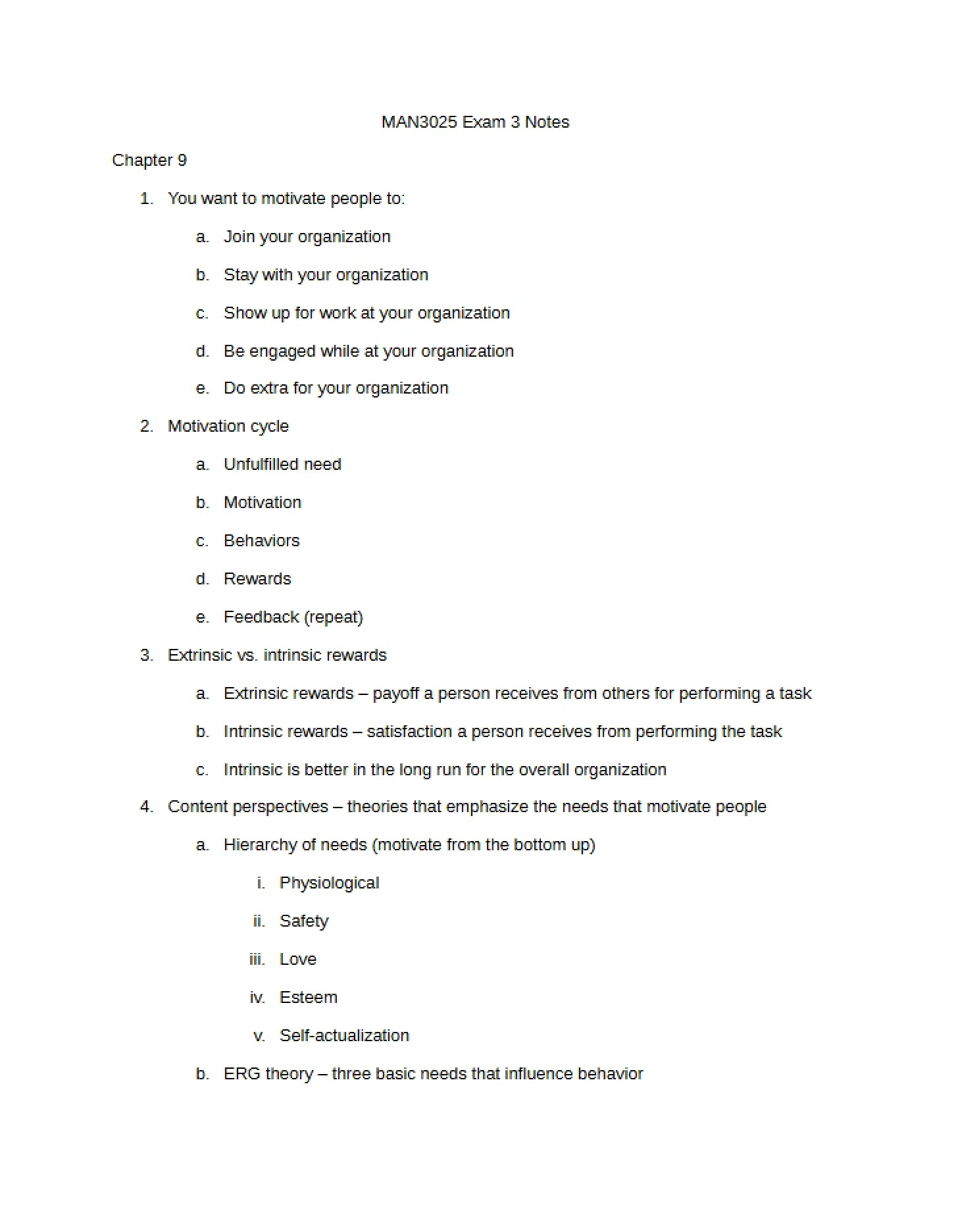 Exam 3 Study Notes