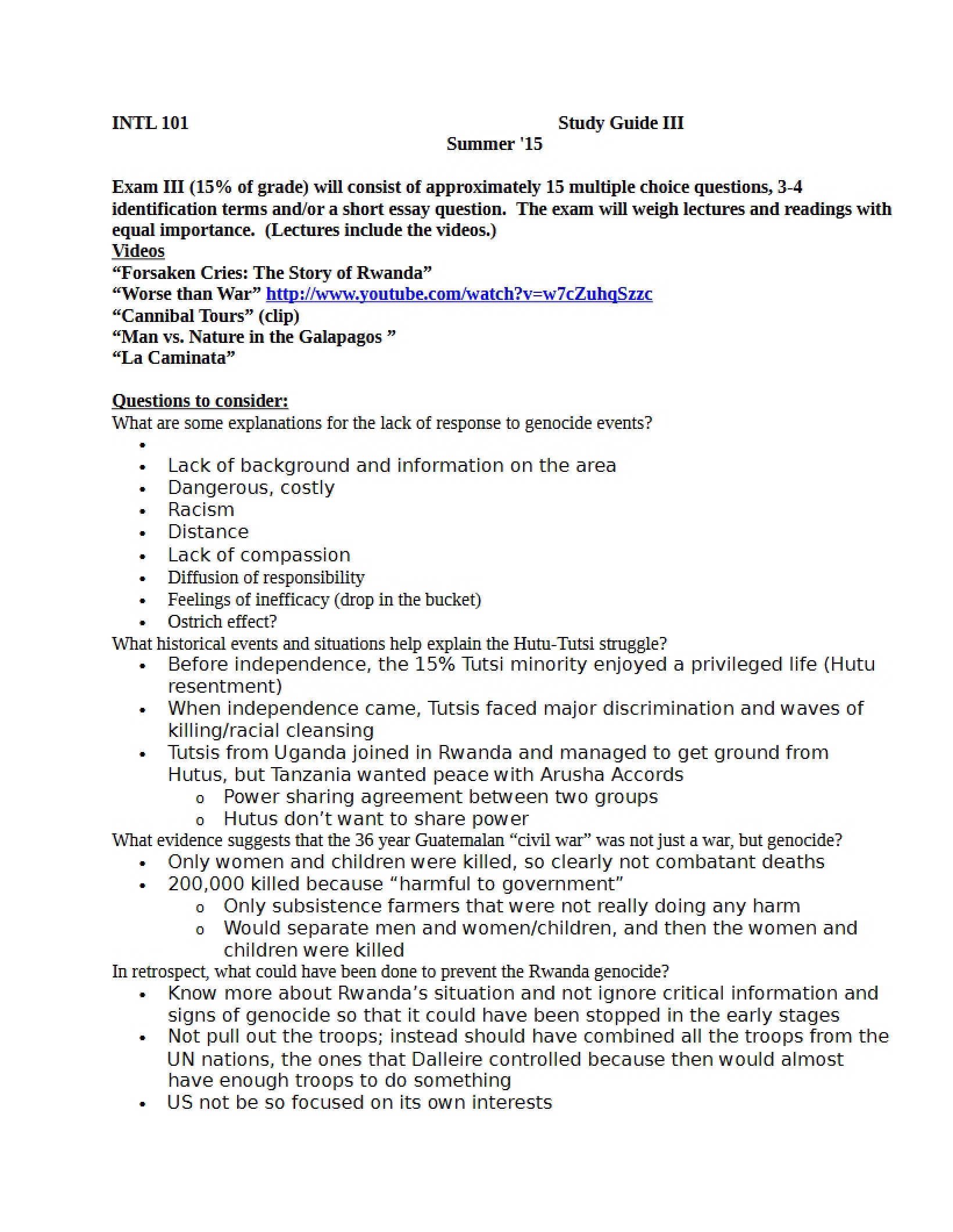 Intl Issues Study Guide 1 Part 2