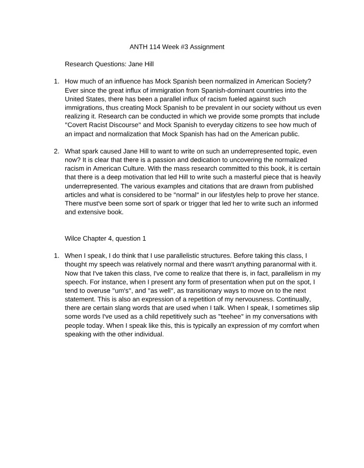ANTH 114 Assignment for Week 3