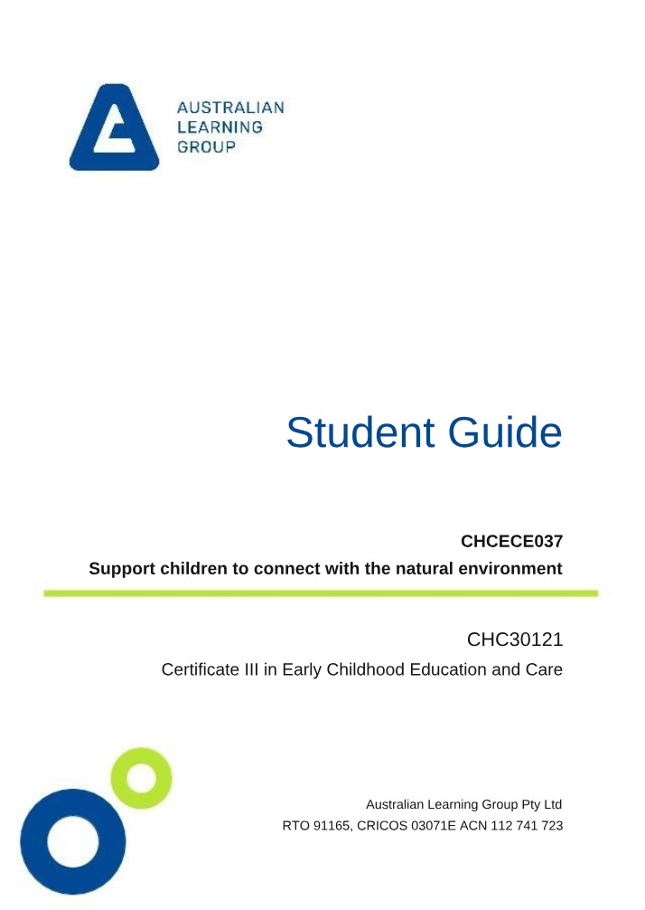 CHCECE037 Student Guide