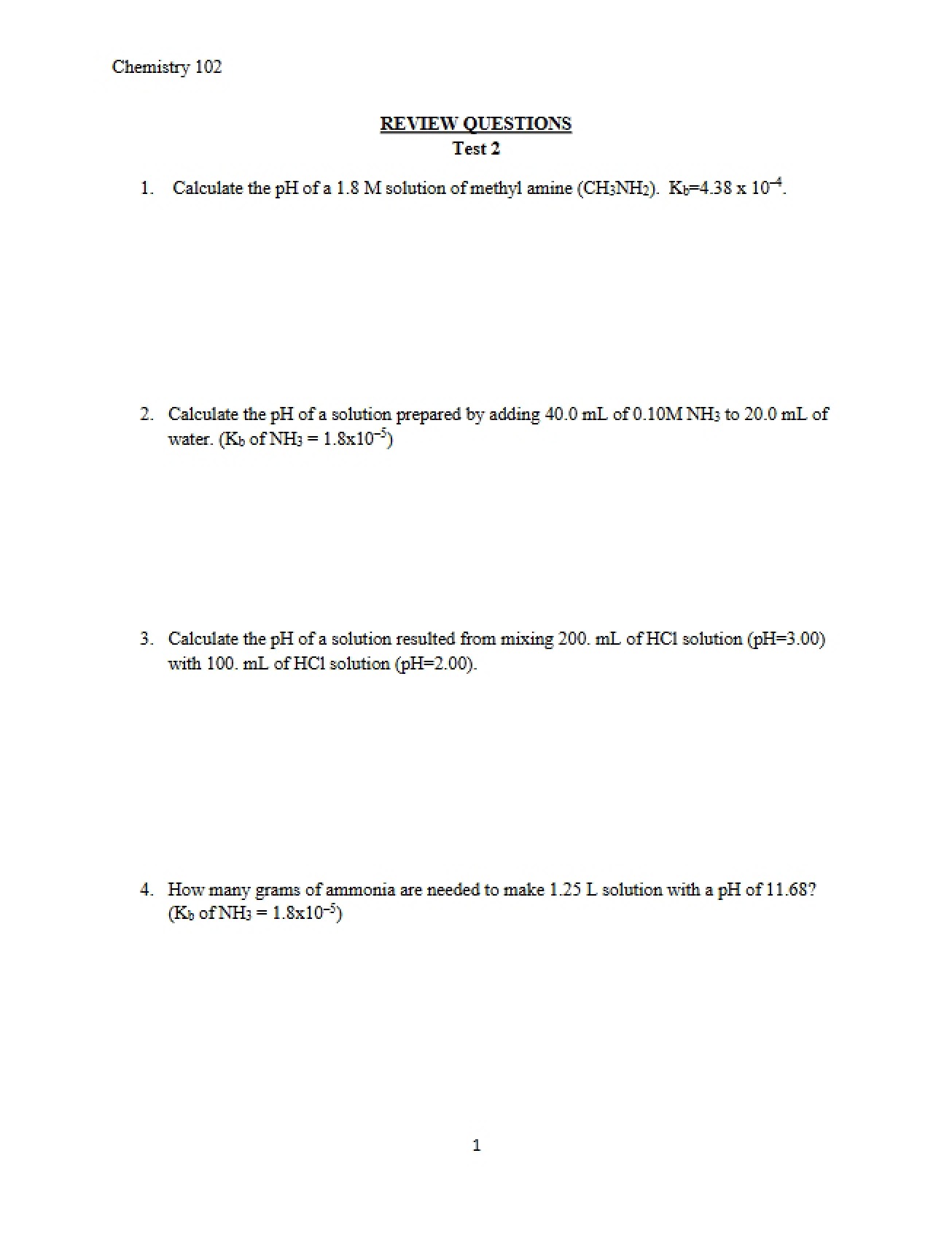 Review of Second Test