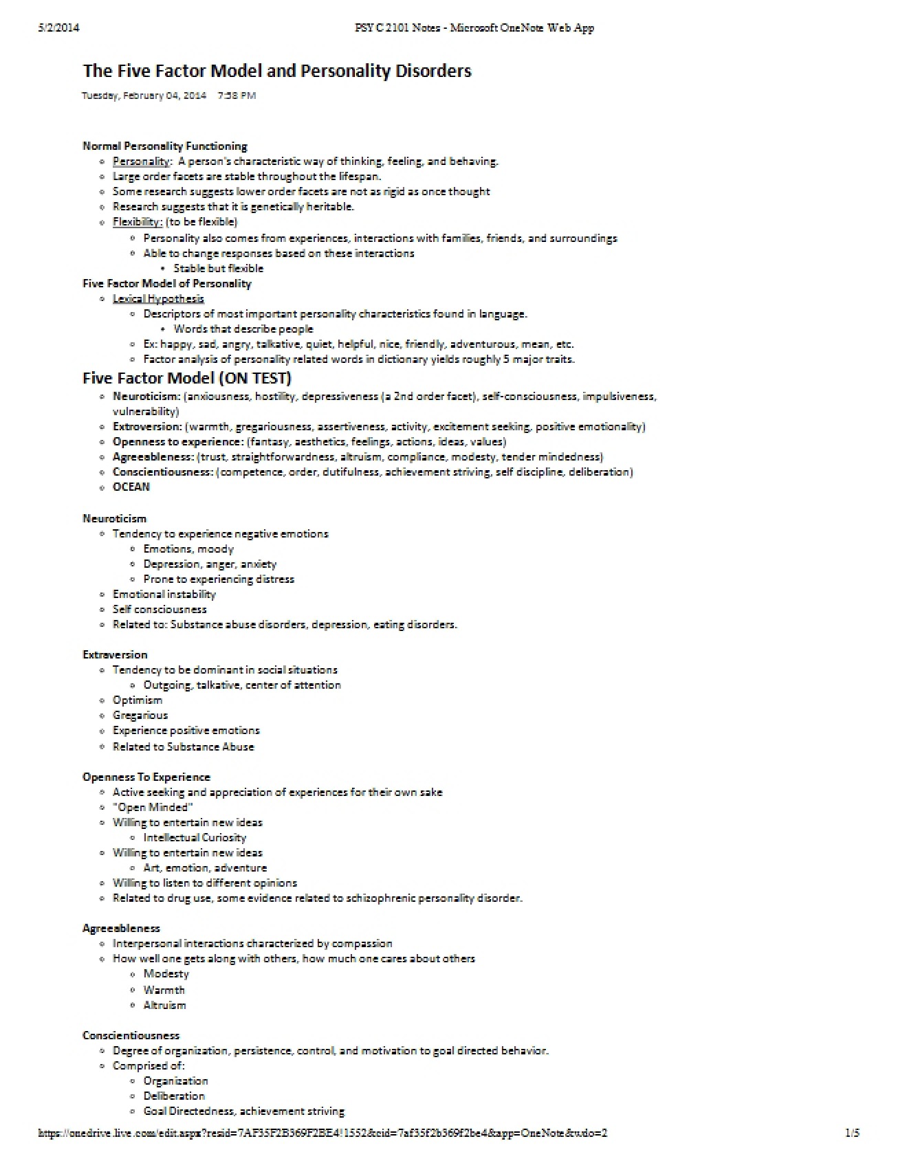 Personality Disorders and the Five Factor Model