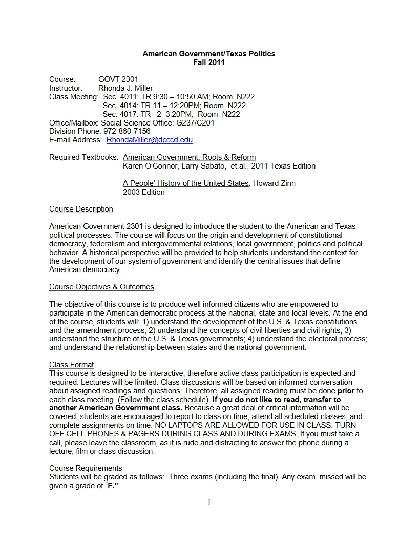 Syllabus - 5 Pages