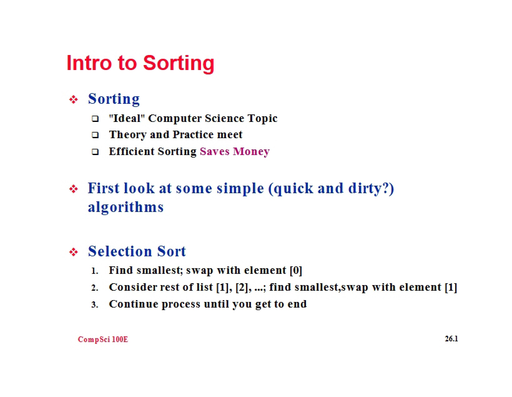 Basics of Sorting