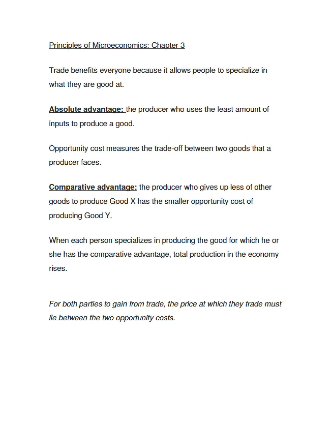 Third Chapter Microeconomics