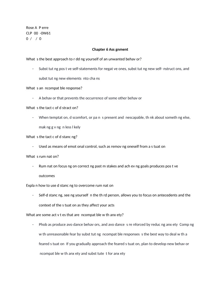 Assignment - Chapter 6