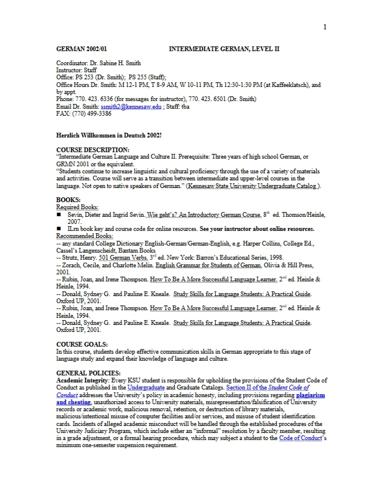 GRMN 2002 Syllabus and Information
