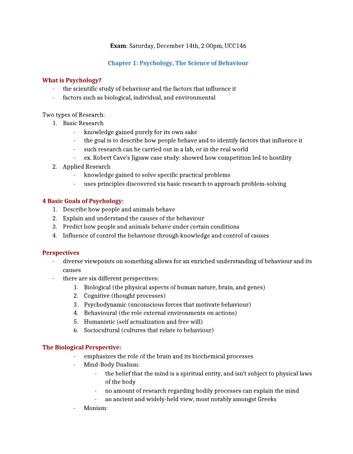Psychology - The Science of Behavior