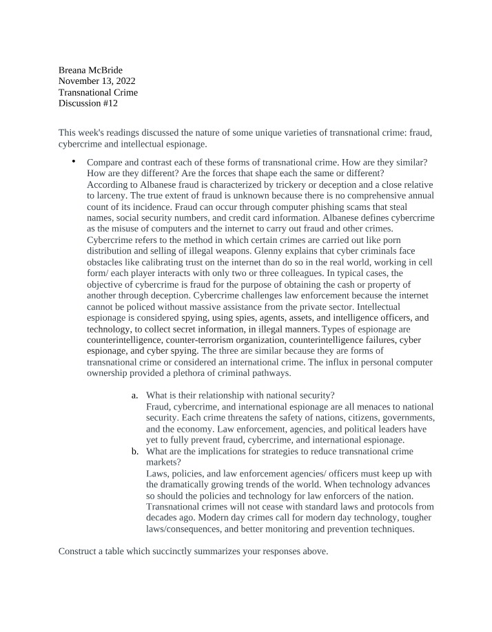 Fraud, Cybercrime, and International Espionage - A Comparison