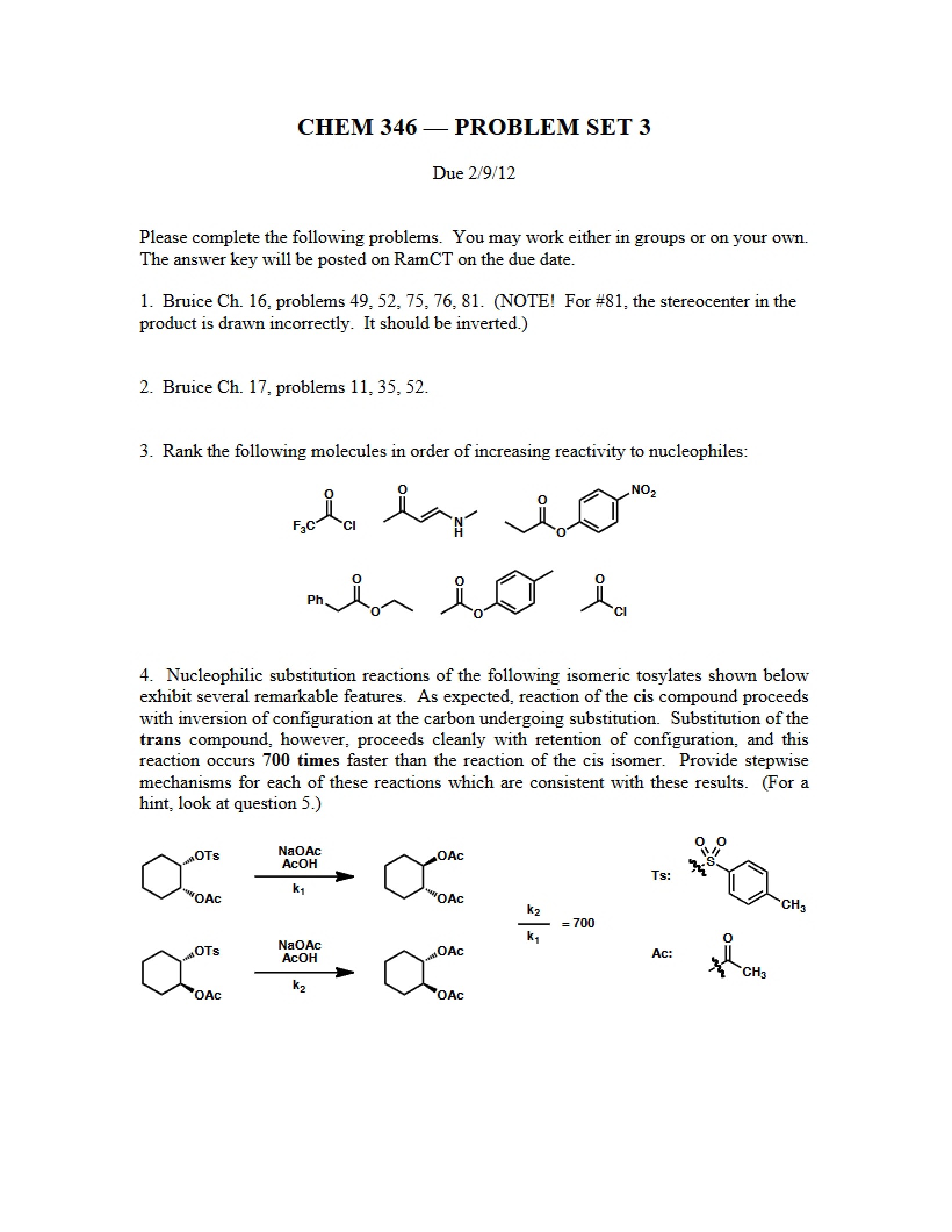 Third Problem Set