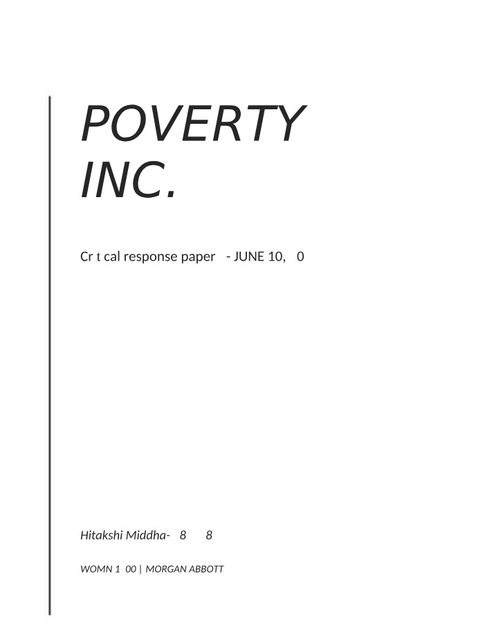 Flaws of Poverty Facilitators and Foreign Aid