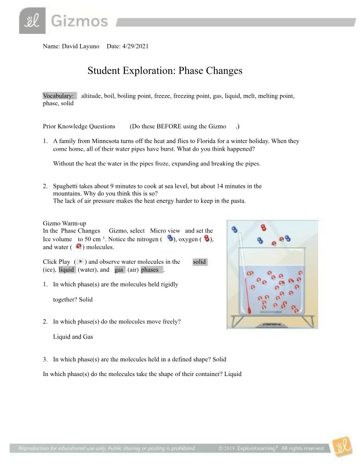 Phase Changes