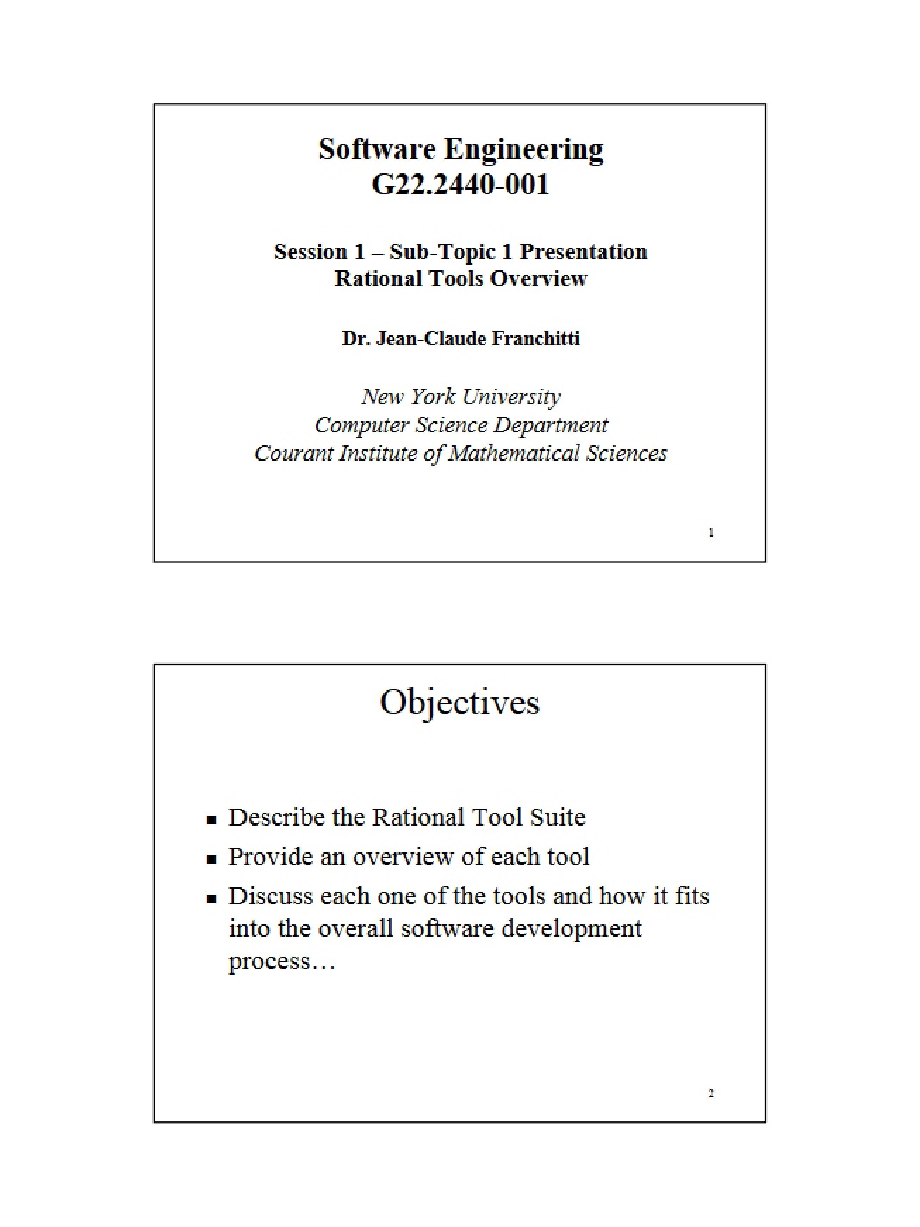 Overview of Rational Tools