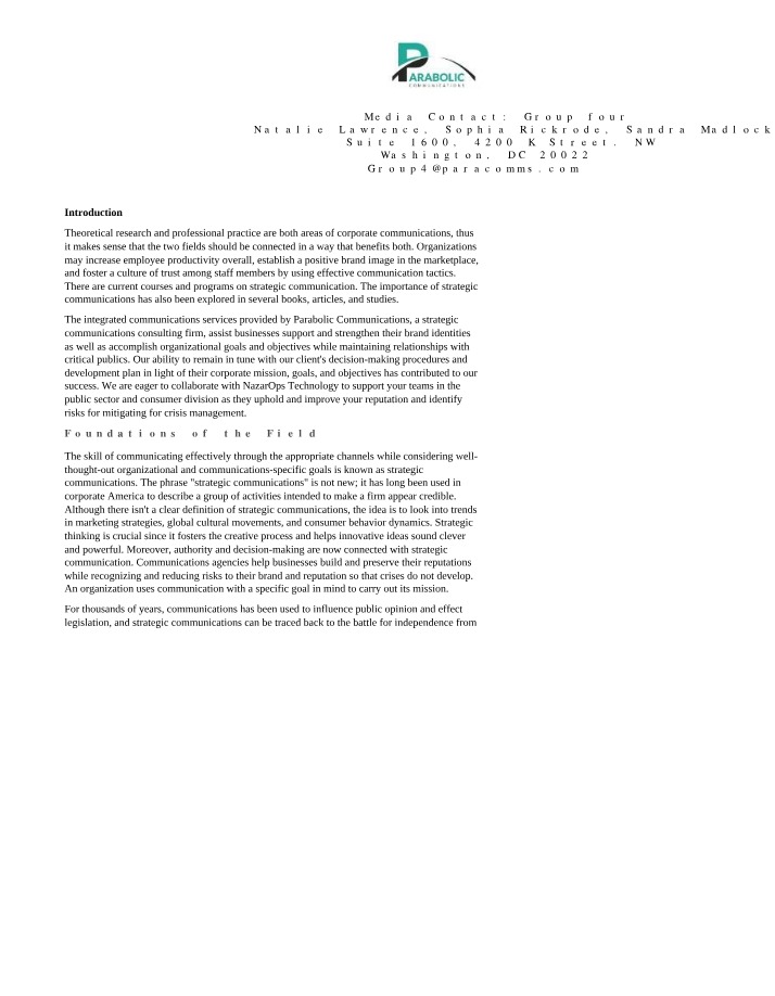 Strategic Communications in Corporate Practice Importance