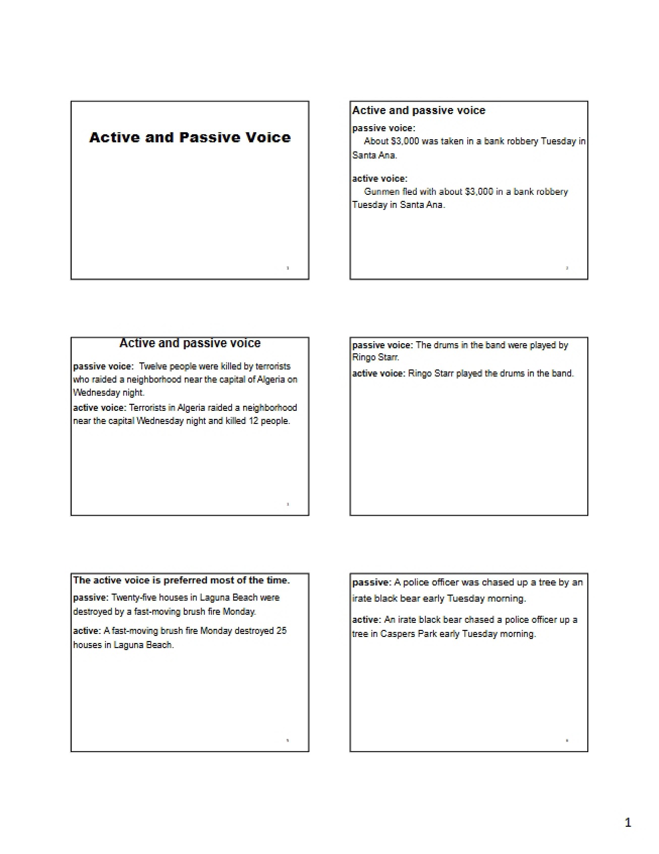 Voice Active vs Passive