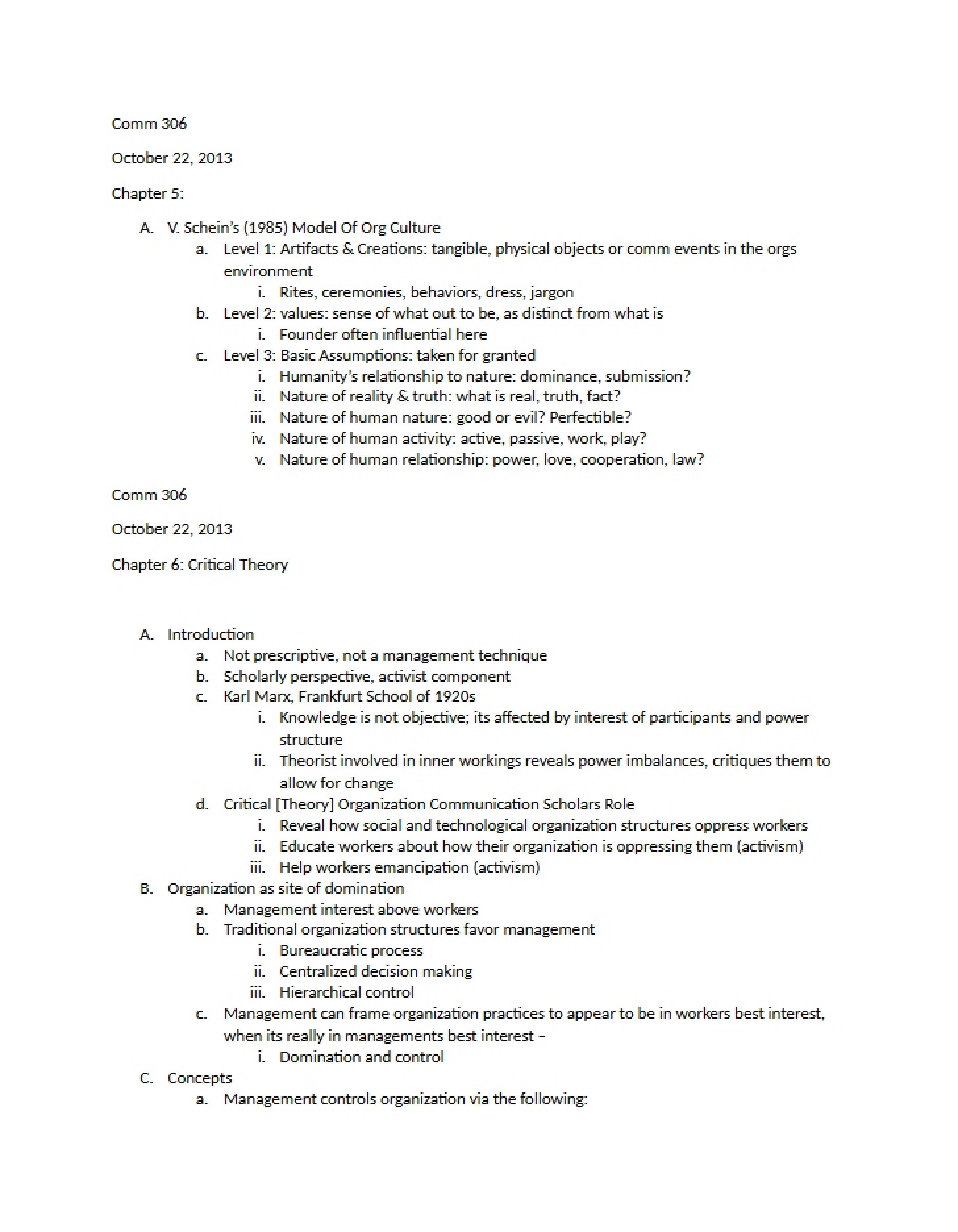 Lecture Notes Oct 22, 2013