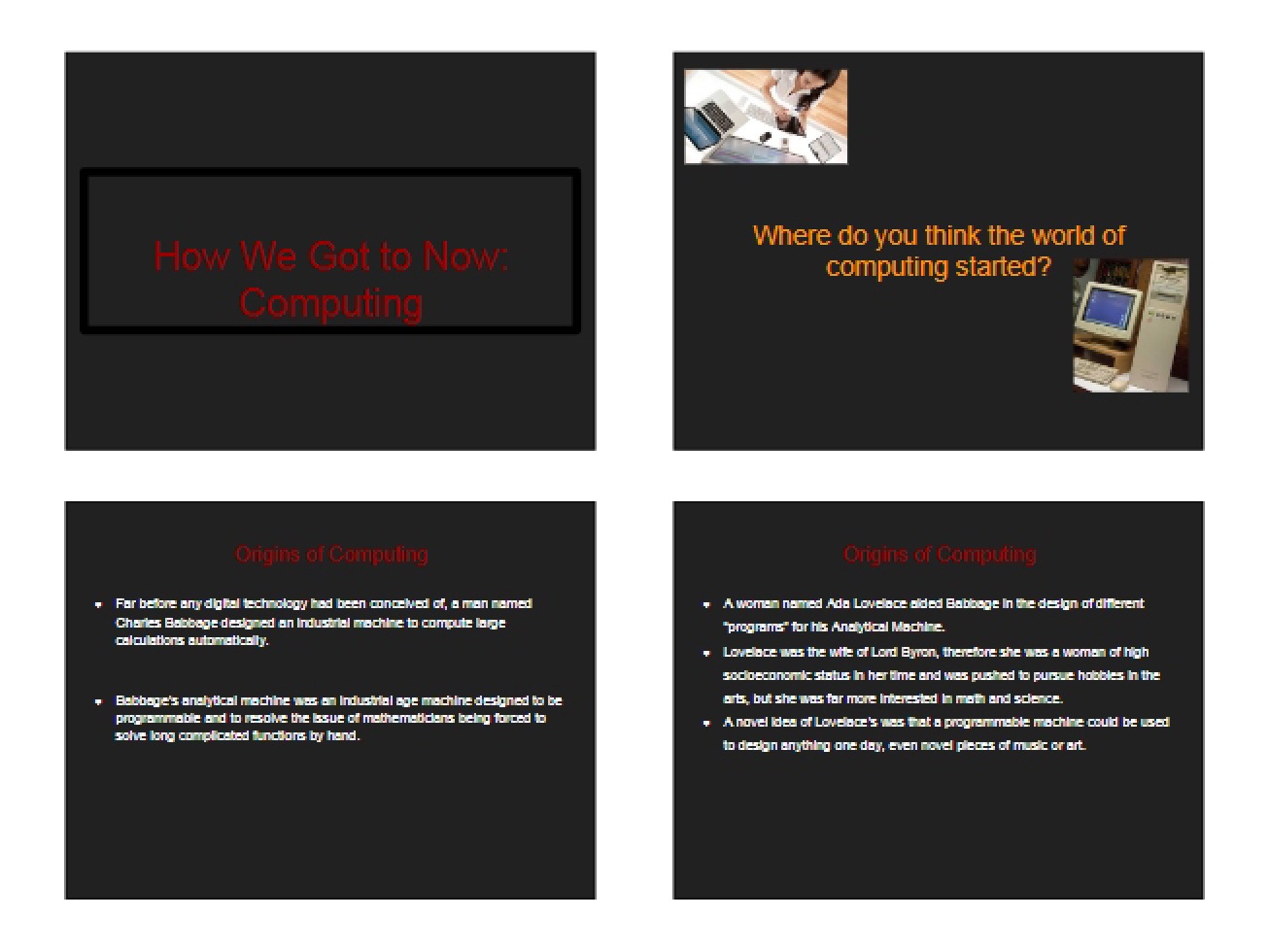 Computing How We Got to Now