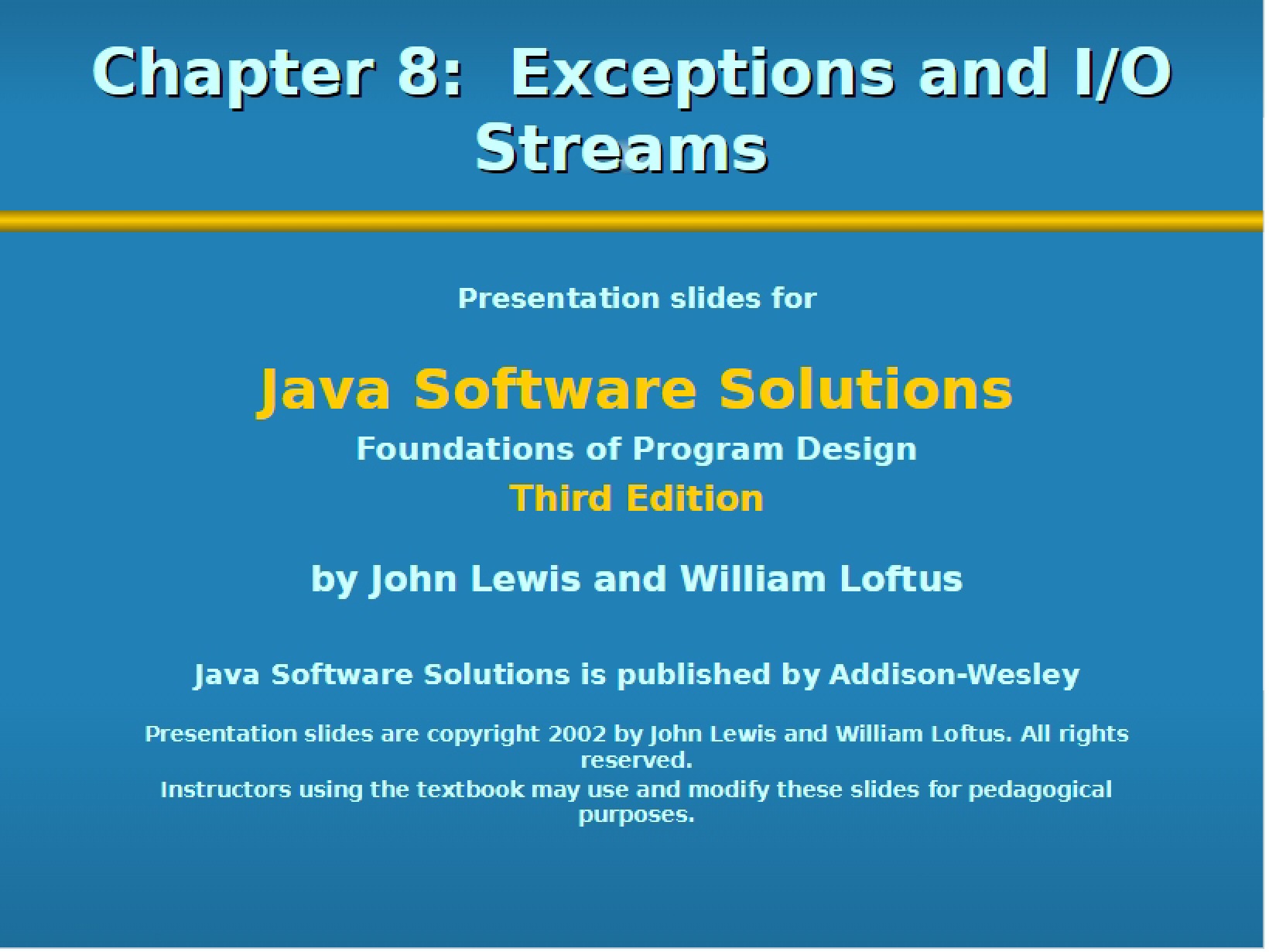 Input-Output Streams and Exceptions