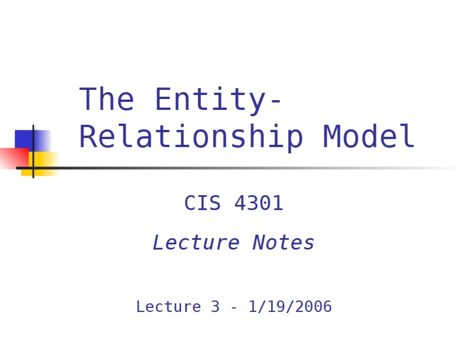 ER Modeling Concepts