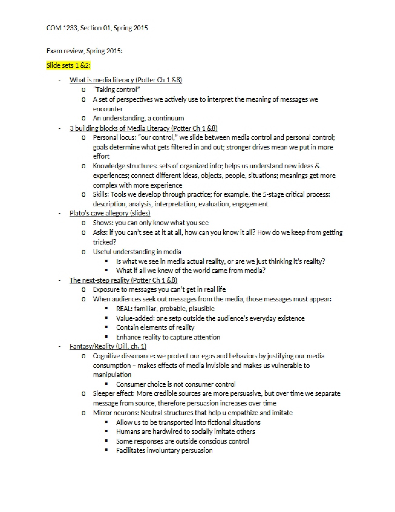 Principles of Media Literacy