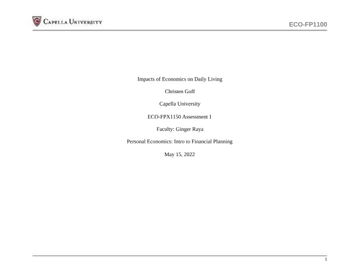 ECO-FPX1150 Assessment 1 (Goff)
