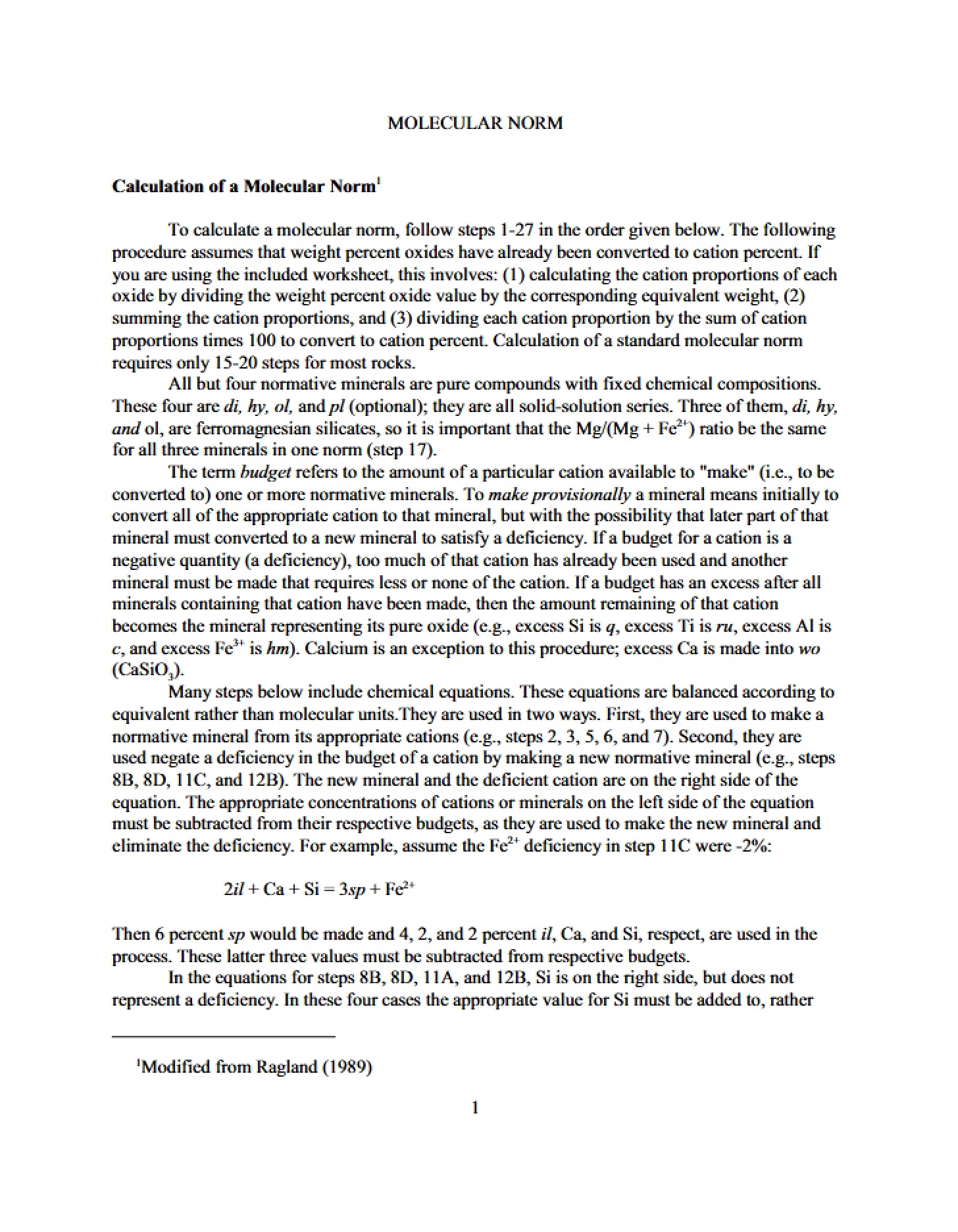 Molecular Norm Calculations