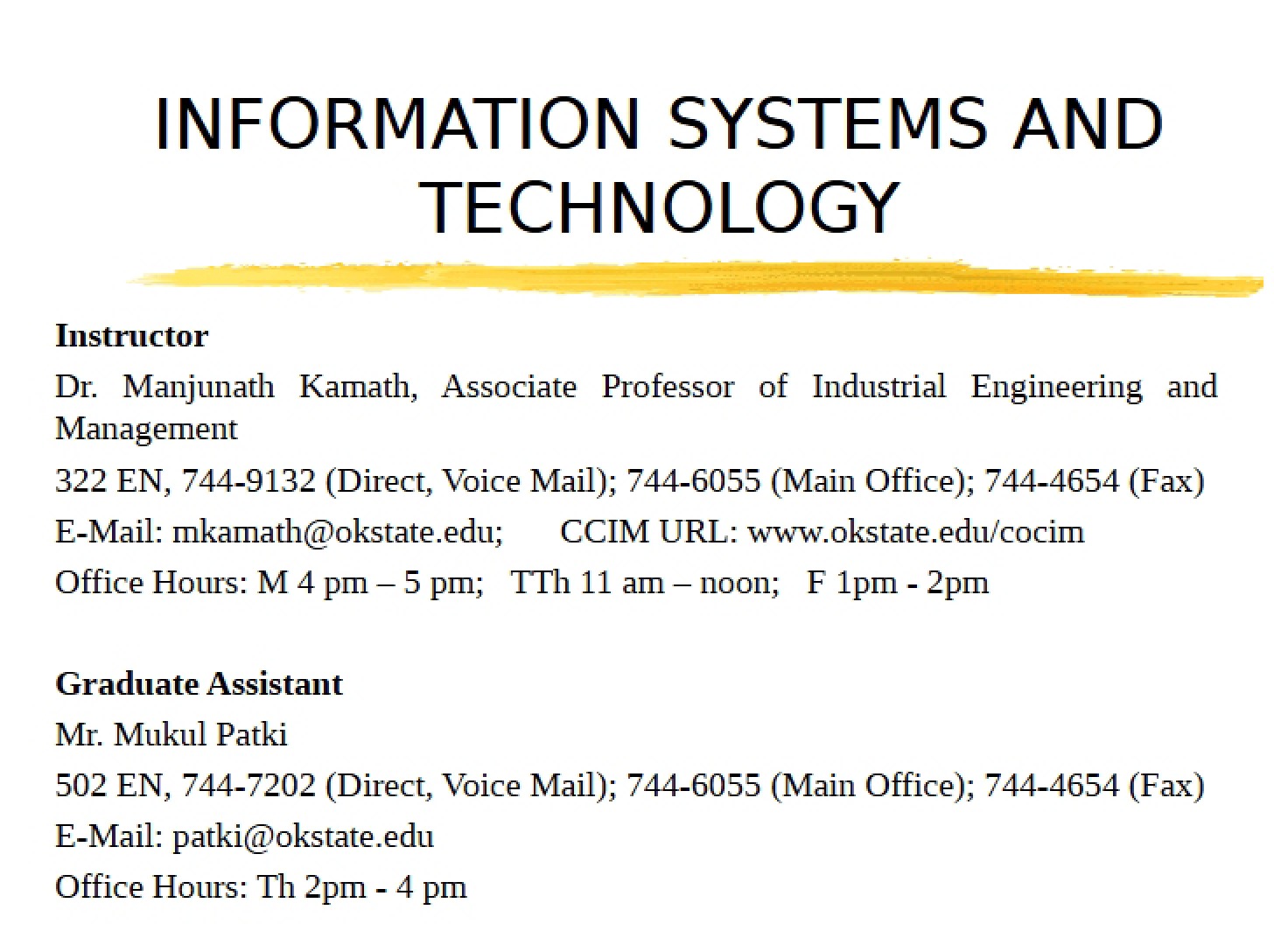 Technology and Information Systems