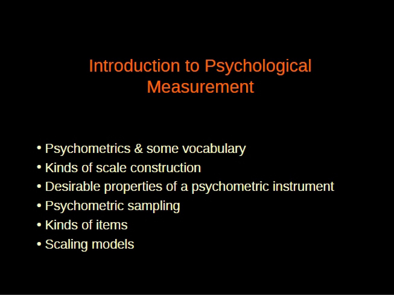 Psychological Measurement Basics
