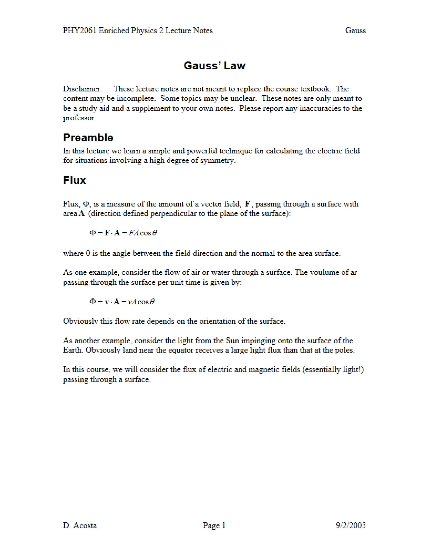 Gauss' Law Overview