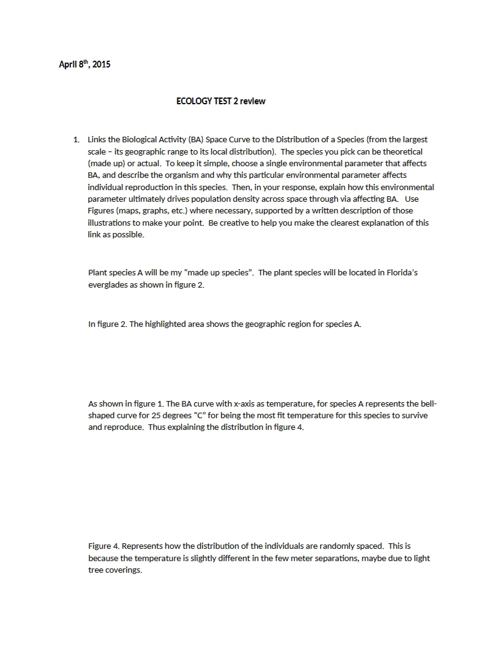 Review for Ecology Test Two