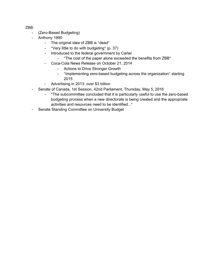 ZBB References and Notes