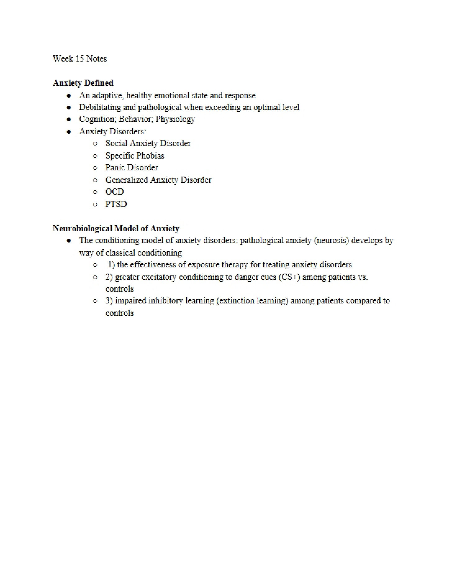 Anxiety Disorders