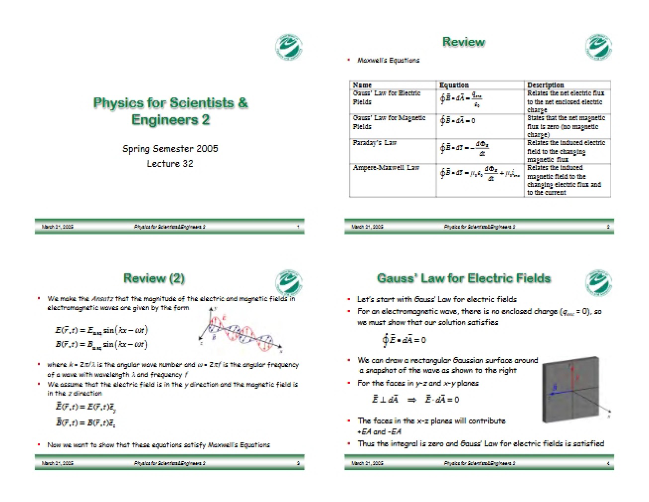Lecture 32 Notes
