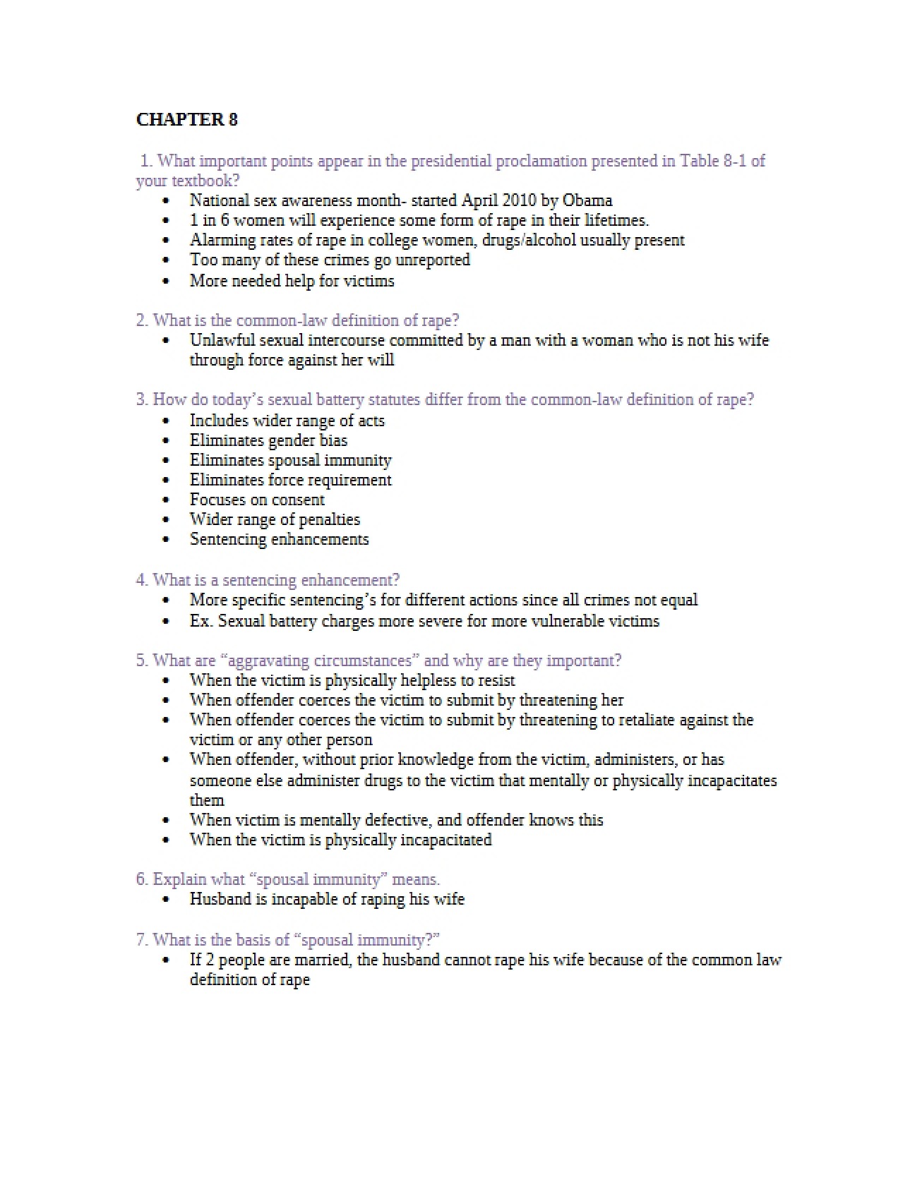 Eighth Chapter Materials, Part One