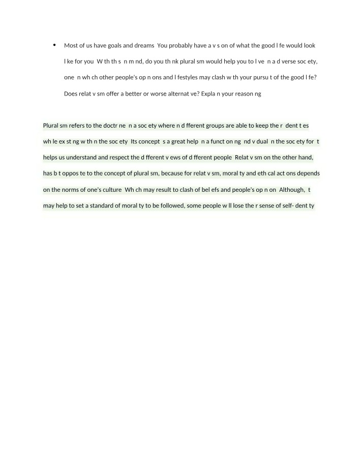 Pluralism vs. Relativism