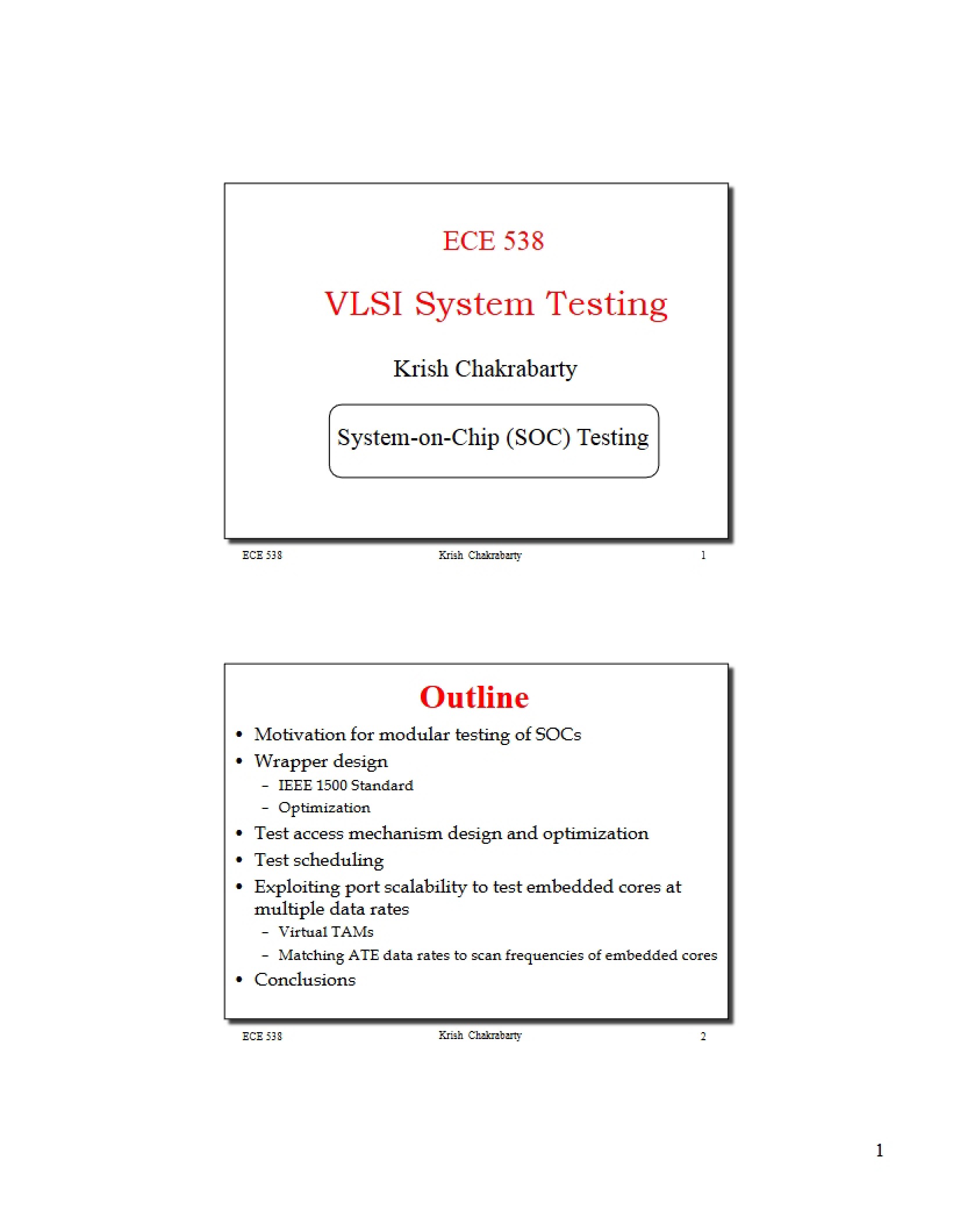 Testing of VLSI Systems - 31 Pages