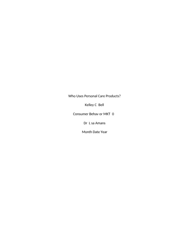 Global Men's Personal Care Market - Strategy, Rationale, and Appeal