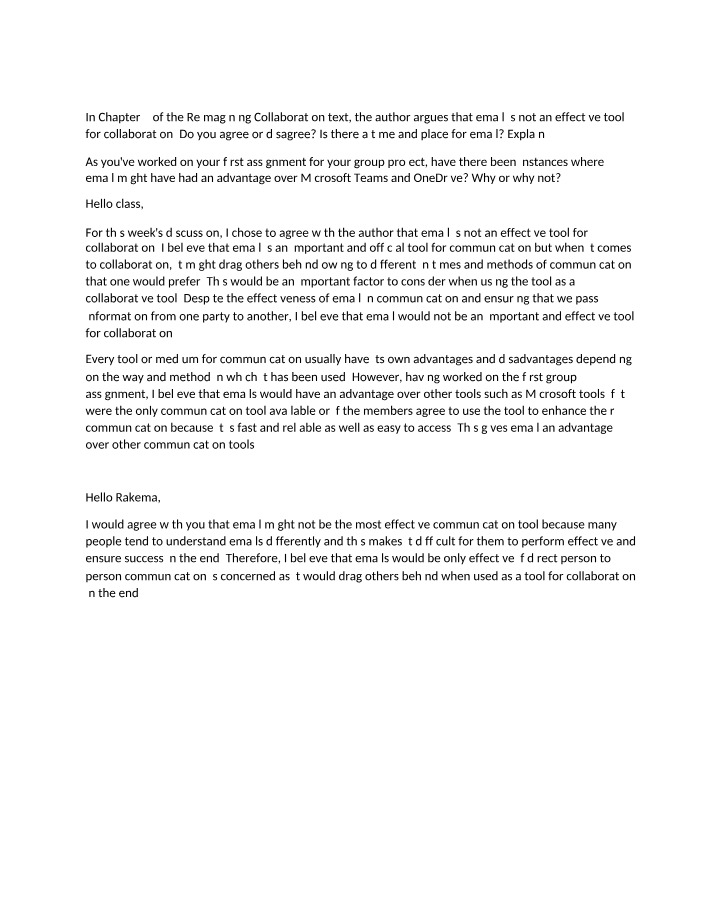 Email as a Collaboration Tool - Effectiveness Analysis
