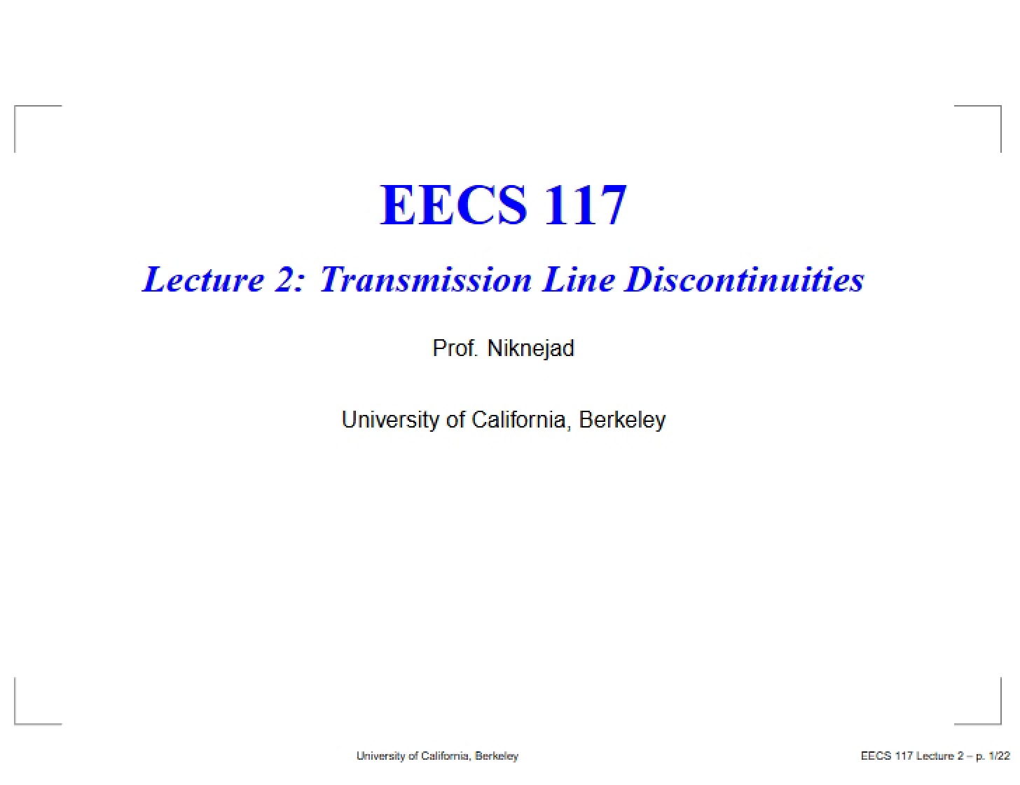 Discontinuities in Transmission Lines
