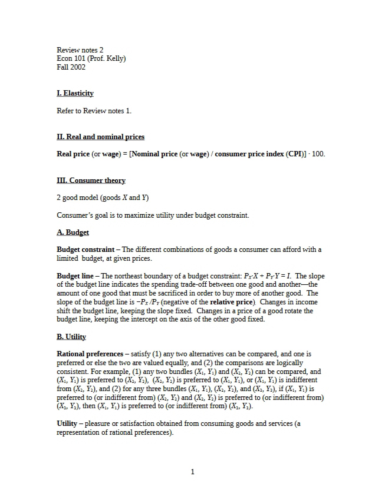 Notes for Review 2